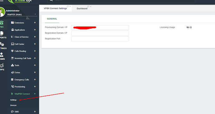 VitalPBX Connect Configs